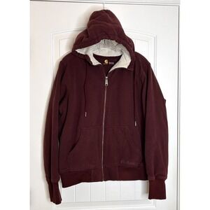 CARHARTT Sherpa Lined Full Zip Hoodie Sweatshirt Workwear Boys XL Regular